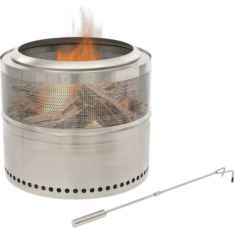 Stainless Steel Foldable Fire Pit Φ50cm Wood Burning Bonfire Stove Outdoor Camping Bonfire Grill with Carrying Bag