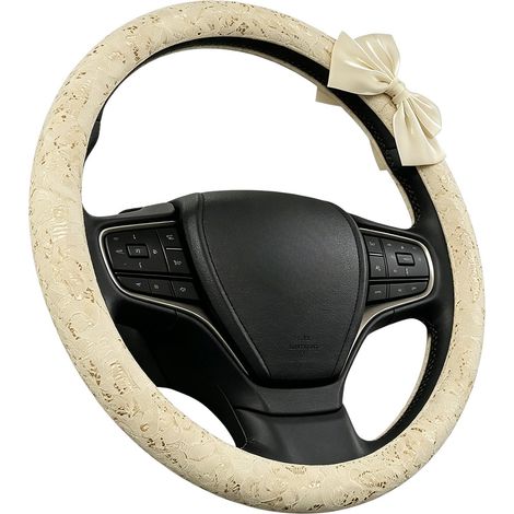 Housse De Volant Voiture - Protecteur intérieur à Motif Dentelle 38 cm Housse De Volant avec Nœud pour Voyages Routiers, Trajets Quotidiens, Longs Trajets, Voyage, Camion Et (1/5)