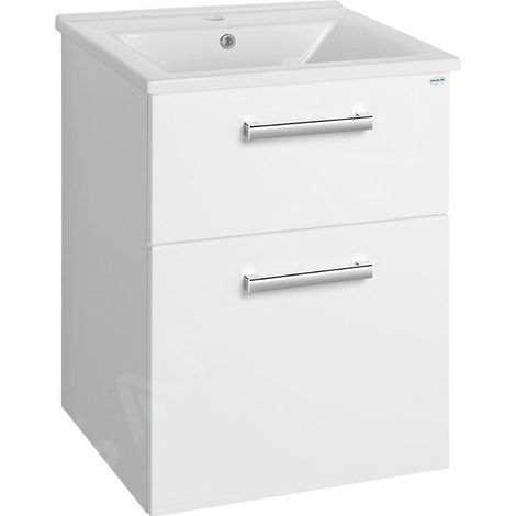 Aqualine Vega - Meuble lavabo 515x726x436 mm, 2x tiroir, blanc VG053 (1/5)