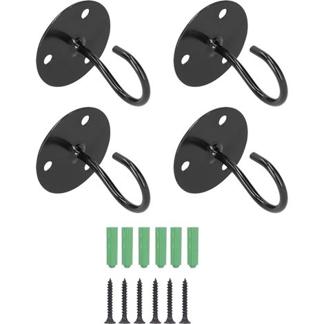 Ensemble de 4 crochets muraux en fer forgé, supports pour suspendre plantes, mangeoires à oiseaux et lanternes (1/5)