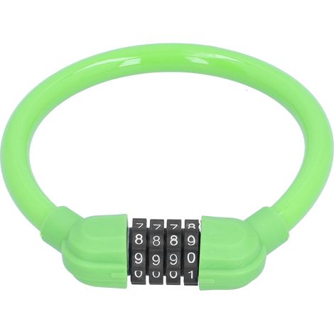Câble antivol de vélo haute sécurité à 4 chiffres, vert, pour le cyclisme en extérieur (1/5)