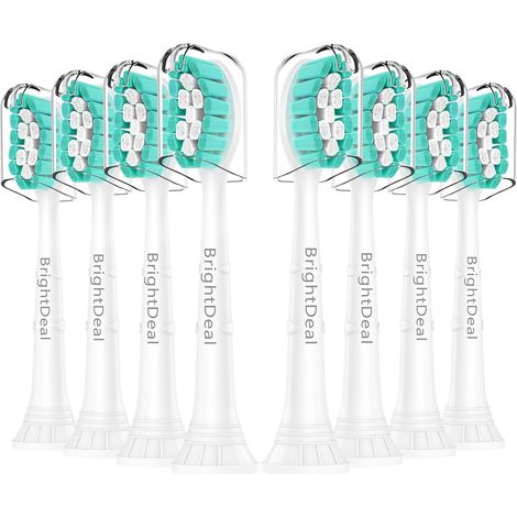Brosses de Rechange pour Sonicare - Tête de Brosse à Dents Compatibles avec HealthyWhite, EasyClean, Lot de 8 Blanches (1/5)