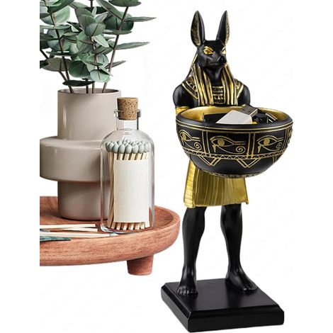 Figurines De Petit Chien - Sculpture Animale Décorative en Résine avec Bol (1/5)