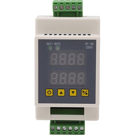 Minuteur 2 Canaux LCD Précision Module Temporisateur ABS 7‑27V DC 220V AC Blanc (1/5)