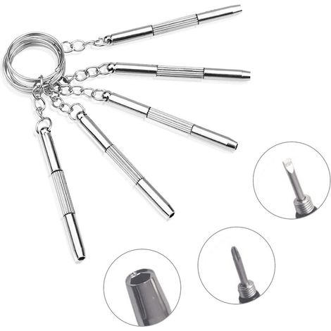 lot De 5 Tournevis Multifonctions Pour Lunettes, Kit D'outils De Rparation De Lunettes, Tournevis Porte-cls, Tournevis Portable, Kits De Rparation (1/5)