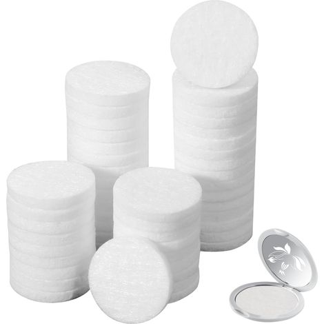 100 Pcs Round Refill Pads for Essential Oil Diffuser, Mini Fragrance Diffuser Microfiber Unscented Refill Pads for Humidifier, Air Purifier, Home, Car (White) (1/5)