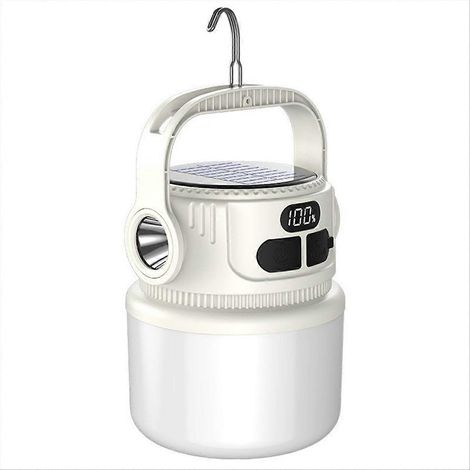 Wiederaufladbare LED-Solarlampe, wasserdichte tragbare Laterne für Nachtmärkte, Camping, Zelte, Notbeleuchtung bei Stromausfall. (1/5)