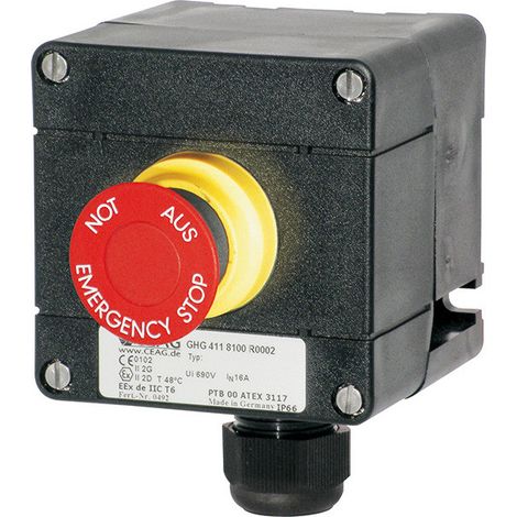 Bouton d'arrêt d'urgence Ceag ghg 411 8100 r0002 robuste fiable