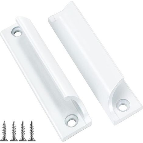 2 Piece Exterior Door Handle - Sliding Door Handle, Invisible Interior Furniture Handle, 90mm Center Distance (white) (1/5)