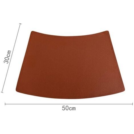 Lot de 2 sets de table en cuir synthétique - 50 × 30 cm - Anti-taches - Antidérapants - Imperméables - Lavables - Couleur kaki (1/3)