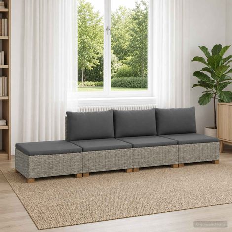 vidaXL 4 uds. Conjunto de Lounge de Ratán con Cojines GENDT Gris Kubu (1/5)