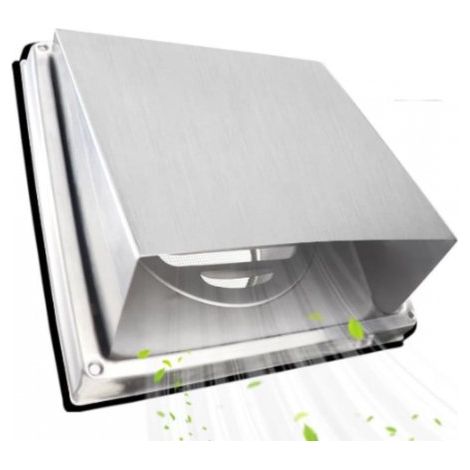 Grille de surpression - 184184mm - Ø 145 mm - Inox - Argent - Hotte aspirante de remplacement pour flux d'air extérieur - Ventilation murale (1/5)