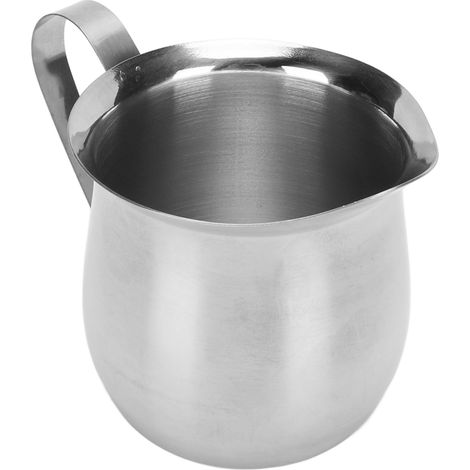 Pichet à lait ergonomique en acier inoxydable pour mousser le lait et faire mousser le café (240 ml). (1/5)