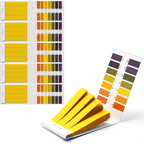 Sollbry 6 Pièces Bandelette pH, 480 Bandelettes de Test de valeur pH, plage de mesure 1-14, papier de test tournesol pour la aquariums salive Eau Test de sol (6x pack de 80) (1/5)