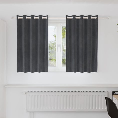 Verdunkelungsvorhänge 2 pcs Hellgrau 140 x 140 cm Samt (1/5)