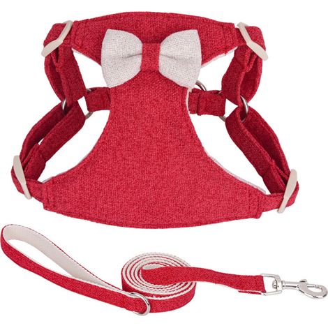 Sangle de poitrine pour petit chien, douce et légère, nœud papillon confortable et réglable, sangle de poitrine pour petit chien (1/4)