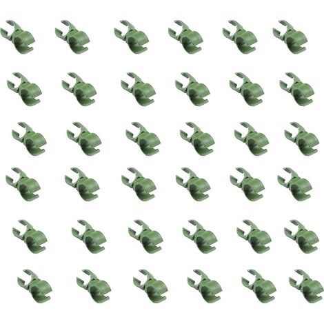 36 Stück Universal-Pflanzengitter-Clips, 20 mm drehbare Kunststoff-Befestigungshalterung für Garten, Gewächshaus, Obstgarten, Tomatenkäfig (1/5)