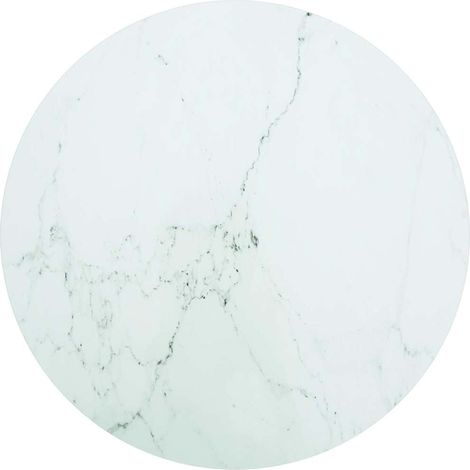 Tischplatte Weiß Ø70x0,8 cm Hartglas in Marmoroptik vidaXL