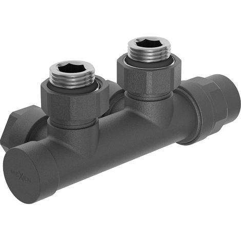 Mexen Uni-Term valvola angolare del radiatore, Duplex, DN50, antracite - W907-000-66 (1/4)