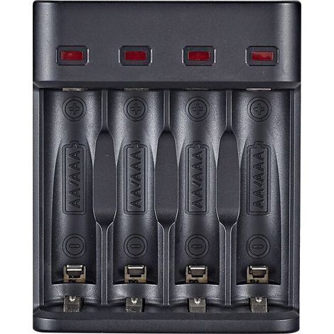 Chargeur de Piles Universel 4 Slots, USB 4 Slots Charguer de Piles Rapide (1/4)
