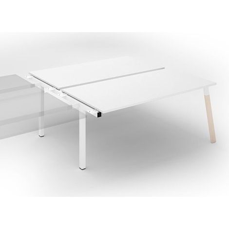 Pôle de 2 bureaux droits L 180 x P 80 cm, piétement bois métal blanc - Arch - Elément suivant - Maxiburo