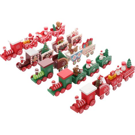 Train de Noël Décoratif Rouge Brun - Ornement de Table Sécuritaire et Inodore pour Maison et Biscuits (1/5)