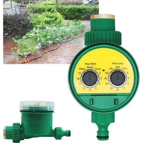 pair Ordinateur d'arrosage automatique Minuterie d'arrosage Minuterie d'arrosage Horloge avec plusieurs programmes d'arrosage pour l'agriculture à effet de serre de jardin (1/5)
