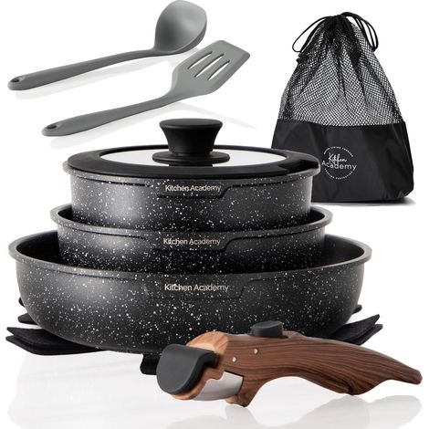 Set de Cuisine 10 PCS, Poêles Casseroles à Poignée Amovible (1/5)