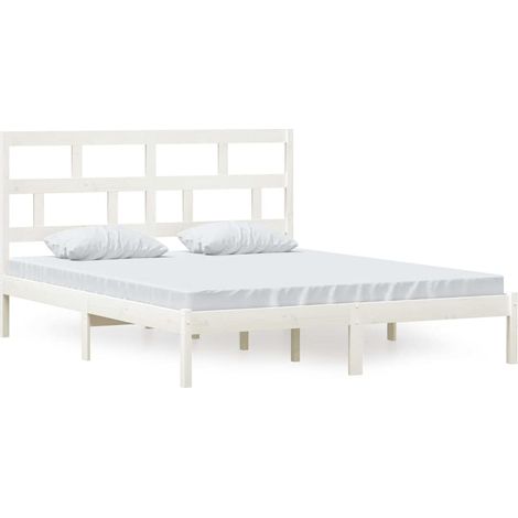 Maison Exclusive - Giroletto Bianco in Legno Massello di Pino 160x200 cm (1/5)