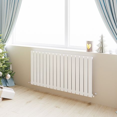 Acezanble Horizontal Flat Panel Radiator Central Heating Rad 600x1156mm Single White