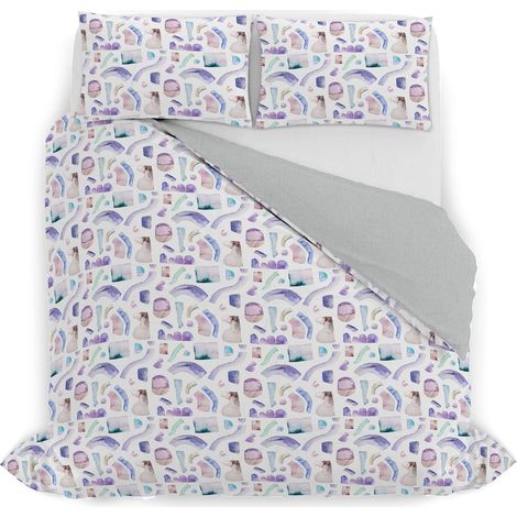 Italian Bed Linen Parure copripiumino Watercolor, 11, Matrimoniale (1/3)