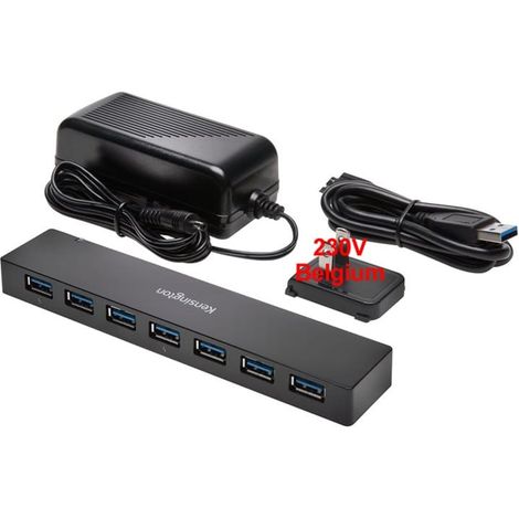 Kensington - kensington uh7000c usb hub 7 x superspeed usb 3.0 desktop - external power supply - k39123eu -