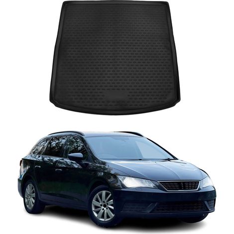 OMAC Tapis de Coffre Compatible avec Seat Leon St 2012-2020 sur Mesure en Caoutchouc Noir (1/5)