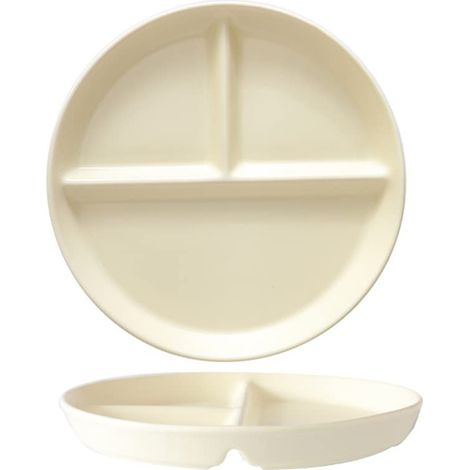 Assiette Compartiment Adulte Porcelaine, Assiette de Contrôle de Portions, Assiette Divisée en 3 Regime, pour Salade, Dessert, Nouille, Bifteck, Petit déjeuner (1/5)
