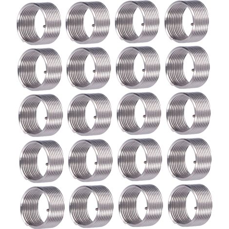 20 Pièces Rénovateurs de Filetage M12 x 1, Réducteurs Écrous avec Insert Fileté, Outils d'Extension en Spirale