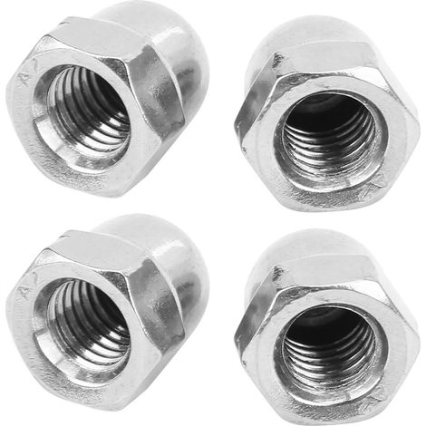 100 Capuchons Hexagonaux Écrous Acorn Inox Acier Bouchon Protection Vis M8 Argent Lot (1/5)