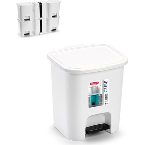 PAPELERA 7,5L CUBE BLANCO (1/2)