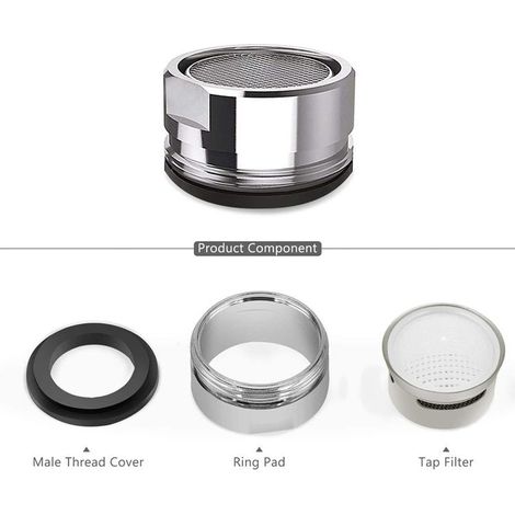 10pcs Mousseur Robinet Economie Eau,Aerateur Robinet Filtre Robinet avec Joint D'étanchéité Pour Cuisine avec Filetage Extérieur M24 Insert de Cuisine et Salle de Bain (1/5)