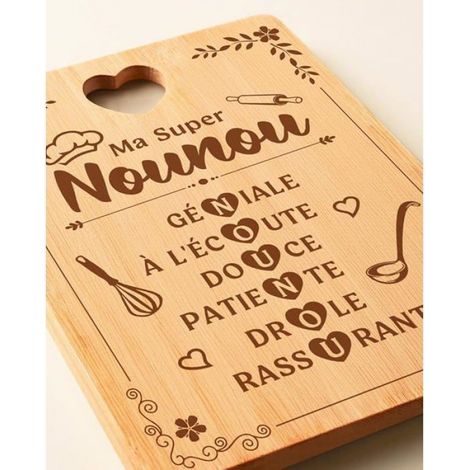 Planche A Decouper - Bambou Naturel - Pour Cuisine Et Cadeau De Remerciement - 1 Piece (1/5)