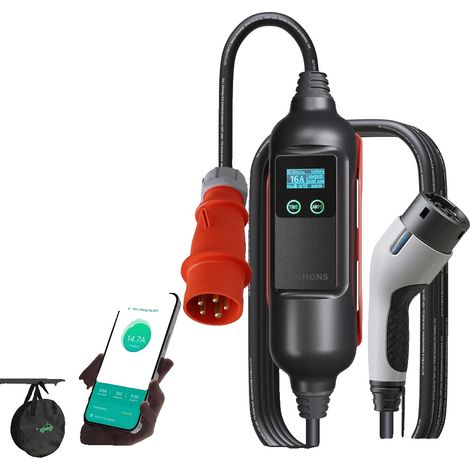 Chargeur EV Portable, 11KW de Puissance, Contrôle Intelligent par APP, 11KW 16A 3Phase, TYPE2 (1/2)