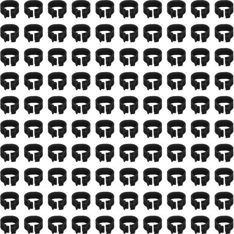 Lot de 100 bagues d'identification pour pigeons (8 mm), sans inscription, noires.