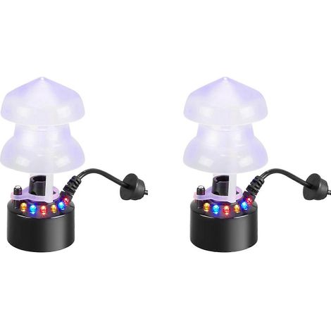 Deux pulvérisateurs à 12 LED, adaptés aux fontaines, bassins, etc., atomiseur ultrasonique électrique avec protection anti-éclaboussures. (1/5)