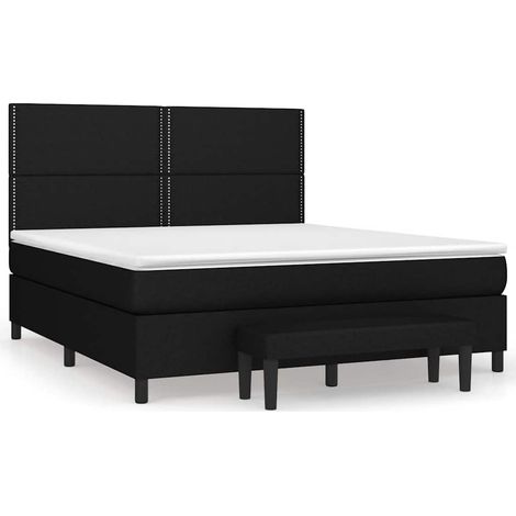 Maison Exclusive - Boxspringbett mit Matratze Schwarz 160x200 cm (1/5)