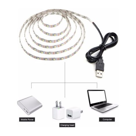 Bande Led Lumière Froide 90cm Usb Pour Rétroéclairage Tv (1/4)