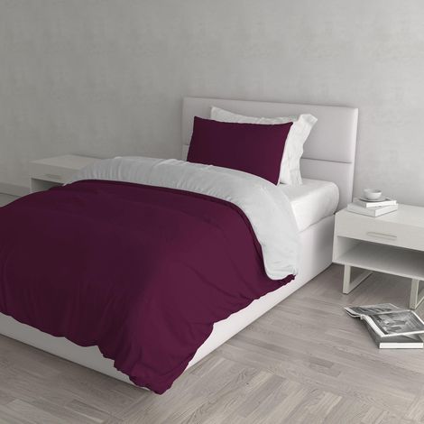 Housse de Couette Natural Colour, Prune/Gris Clair, 1 Place (1/5)
