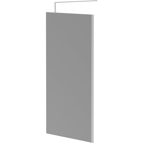 Pacco 8mm Smoked Glass Polished Chrome 1950mm x 1000mm Walk In Shower Screen including Wall Channel and Support Bar (1/5)