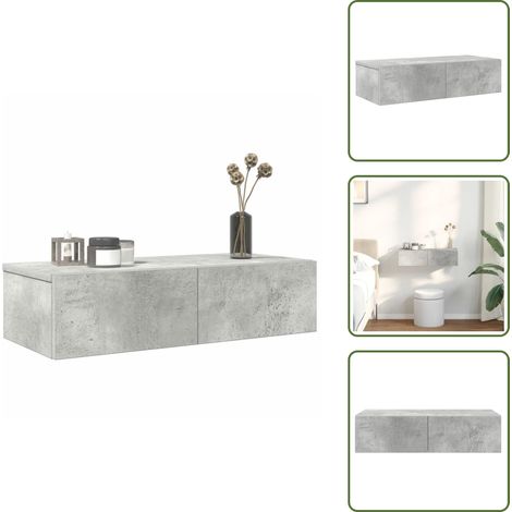 Wandregal mit Schubladen Betongrau 60x26,5x15cm Holzwerkstoff - Wandschublade - Wandschubladen - Wandregal - Wandregal Mit Schubladen (1/5)