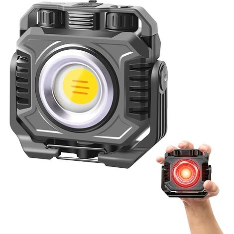 Rechargeable LED Floodlight, 6 Modes 3000LM with Flashing Red (1/5)