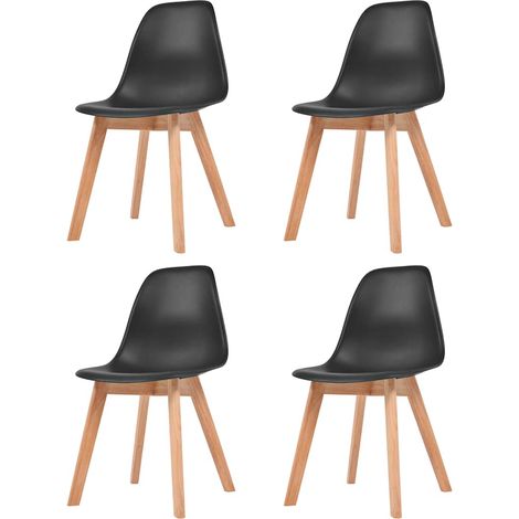 Chaises à manger lot de 4-Chaises de Salle à Manger-Chaise de cuisine Noir Plastique 892328 (1/5)