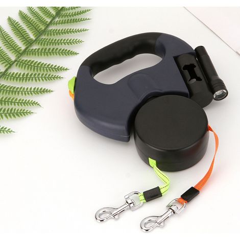 QAZQA Double laisse rétractable pour animaux de compagnie Double corde zéro enchevêtrement marche pour deux chiens marchant le chien laisse réglable pour animaux de compagnie fournitures